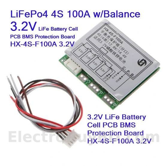 4S 14.8V 100A LiFePO4 Balance BMS Protection Board (HX-4S-F100A)