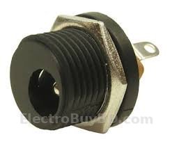DC Female Jack Power Socket (5.5 X 2.1mm) L Panel Mount Connector